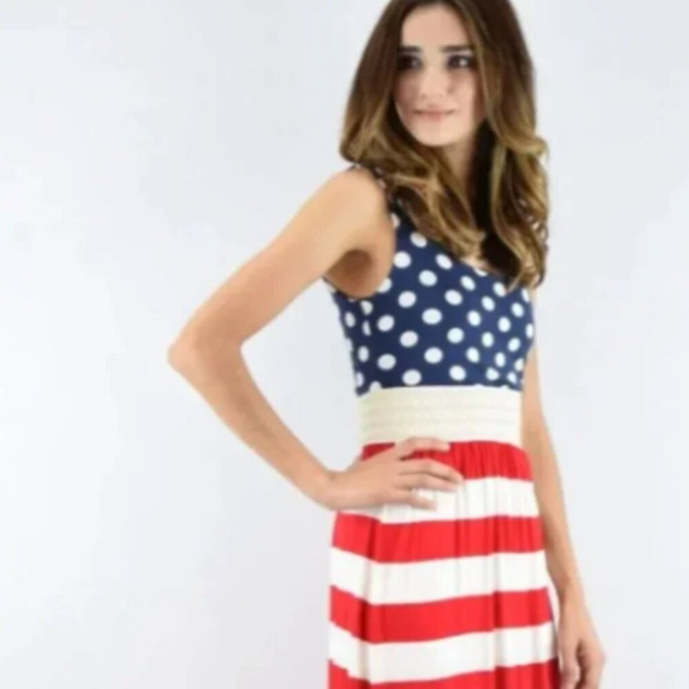 Bundle: Patriotic Sleeveless Maxi Dress + A Prayer a Day Book - Picture 3 of 7